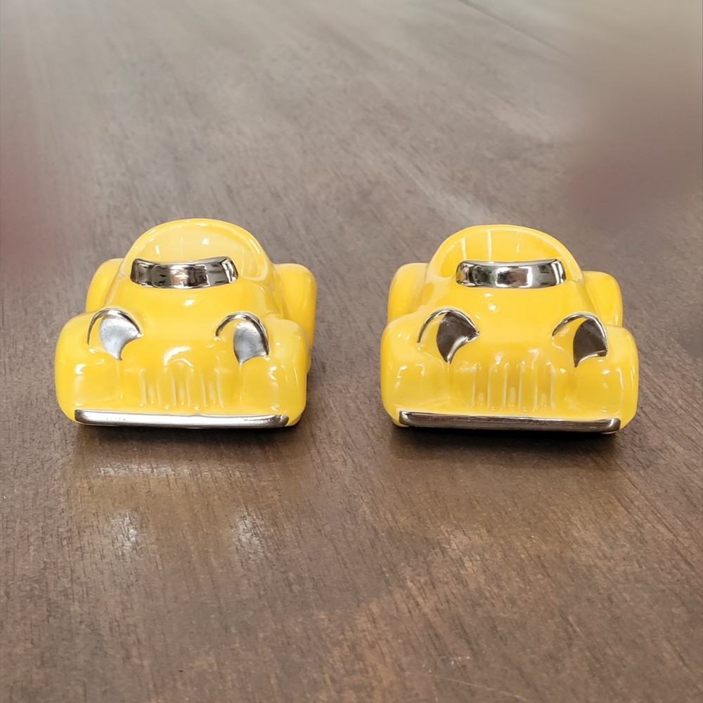 Mid Century Honiton Pottery Yellow Car Egg Cups Pair England - Picture 3 of 10